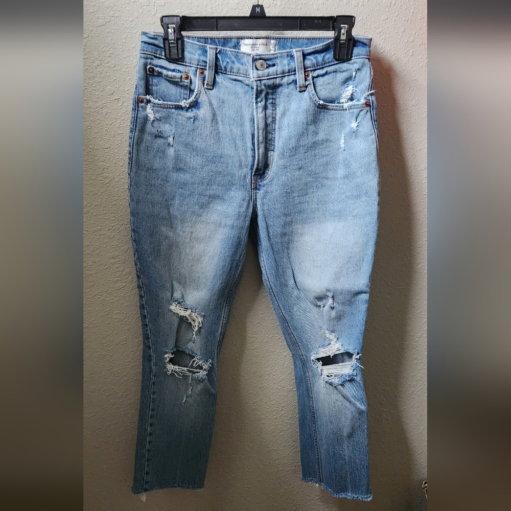 Womens Abercrombie Distressed Blue Jeans